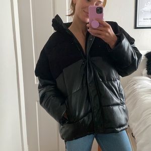 Good American Sherpa Bomber Jacket